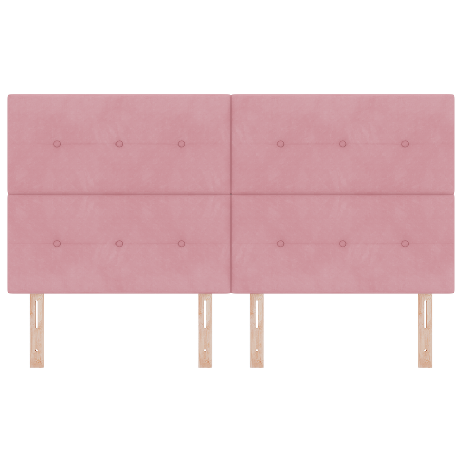 Hoofdbord met LED 90 cm fluweel roze