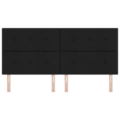 Hoofdbord met LED 100 cm stof zwart