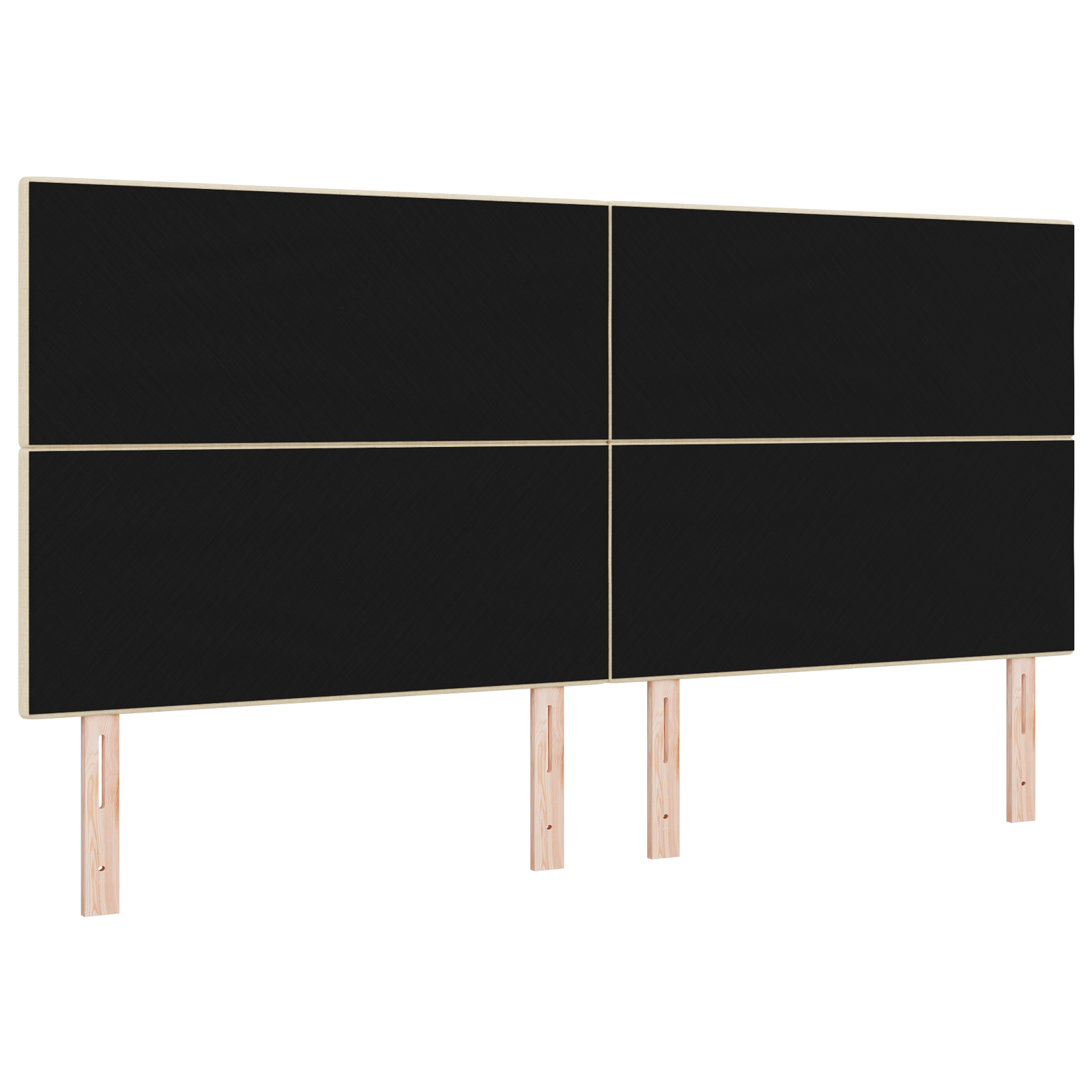 Hoofdbord met LED 100 cm stof crèmekleurig