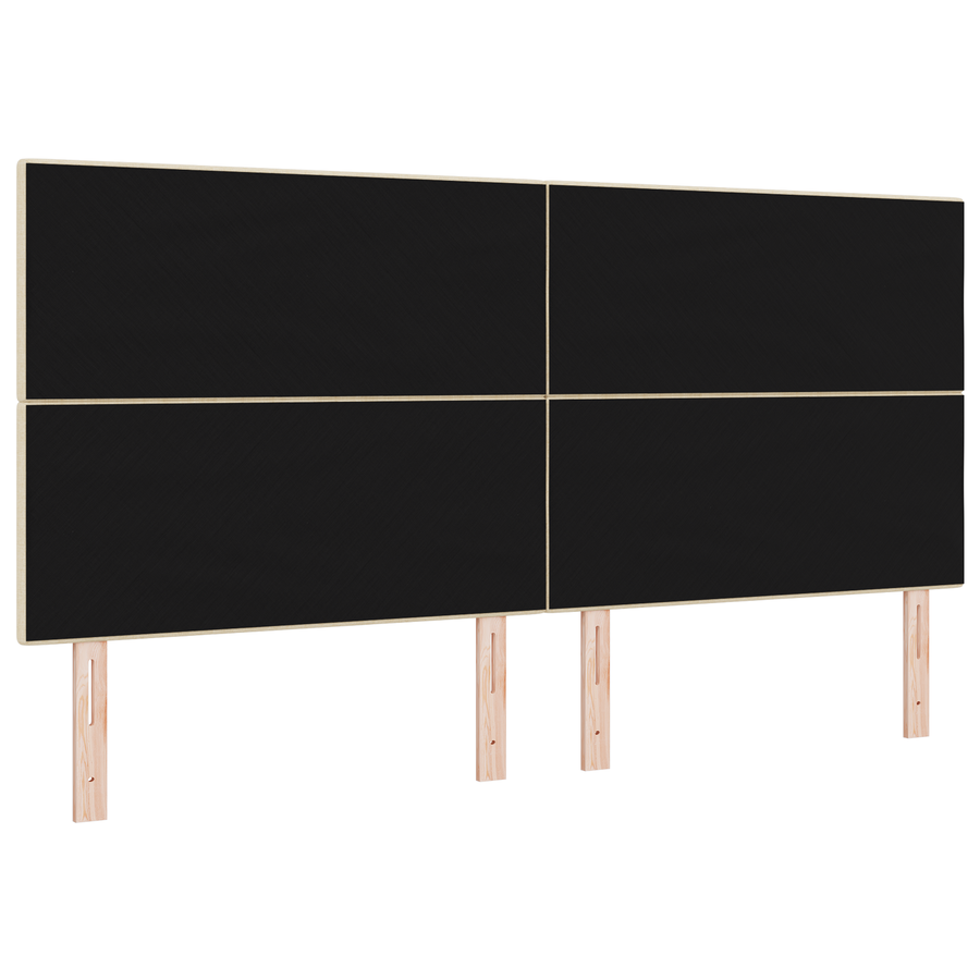 Hoofdbord met LED 100 cm stof crèmekleurig