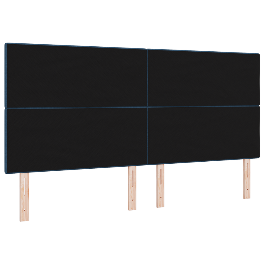 Hoofdbord met LED 100 cm stof blauw