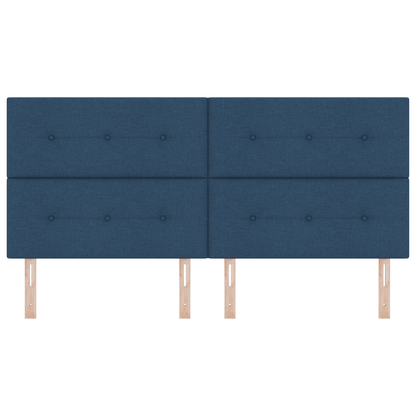 Hoofdbord met LED 100 cm stof blauw