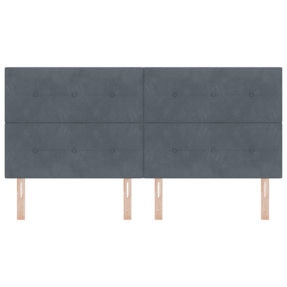 Hoofdbord met LED 100 cm fluweel donkergrijs