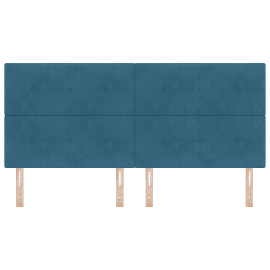 Hoofdbord met LED 100 cm fluweel donkerblauw