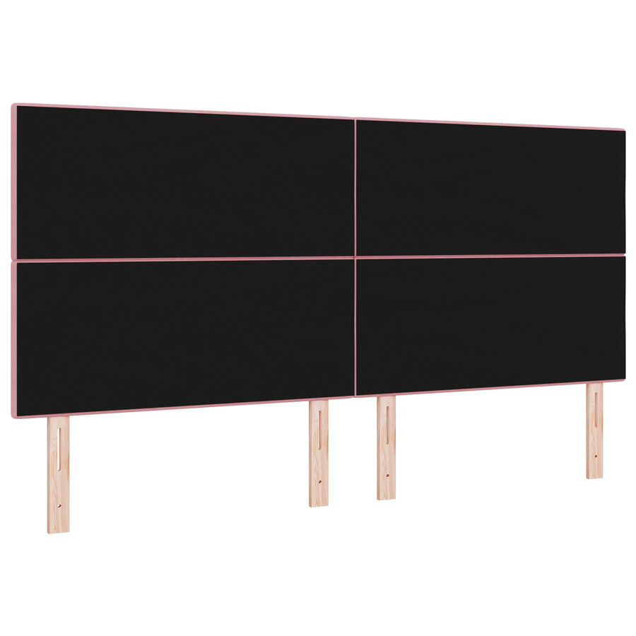 Hoofdbord met LED 100 cm fluweel roze
