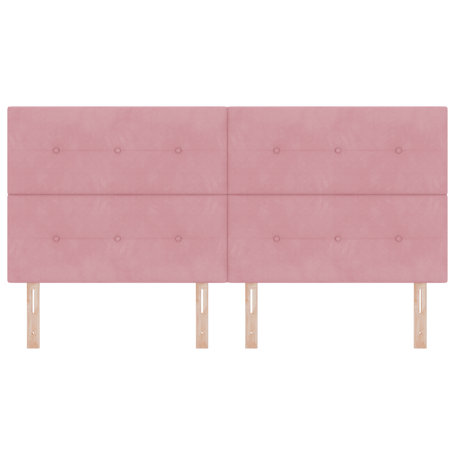 Hoofdbord met LED 100 cm fluweel roze