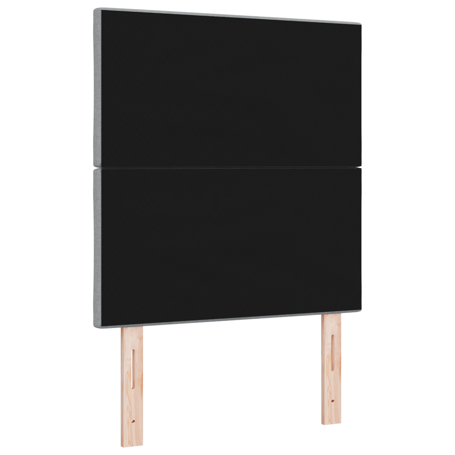 Hoofdbord LED met ruitjes 80 cm stof lichtgrijs