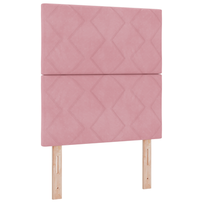 LED Hoofdbord in Diamant Blokken Design Roze 80 cm van Fluweel