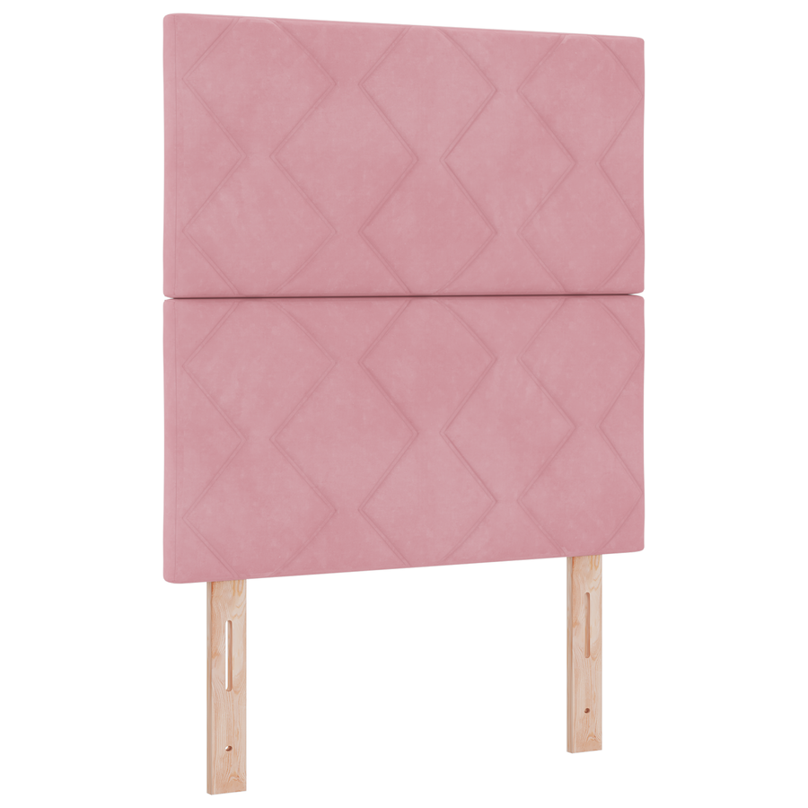 LED Hoofdbord in Diamant Blokken Design Roze 80 cm van Fluweel