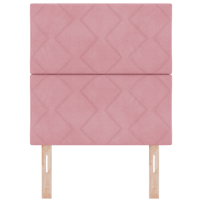 LED Hoofdbord in Diamant Blokken Design Roze 80 cm van Fluweel