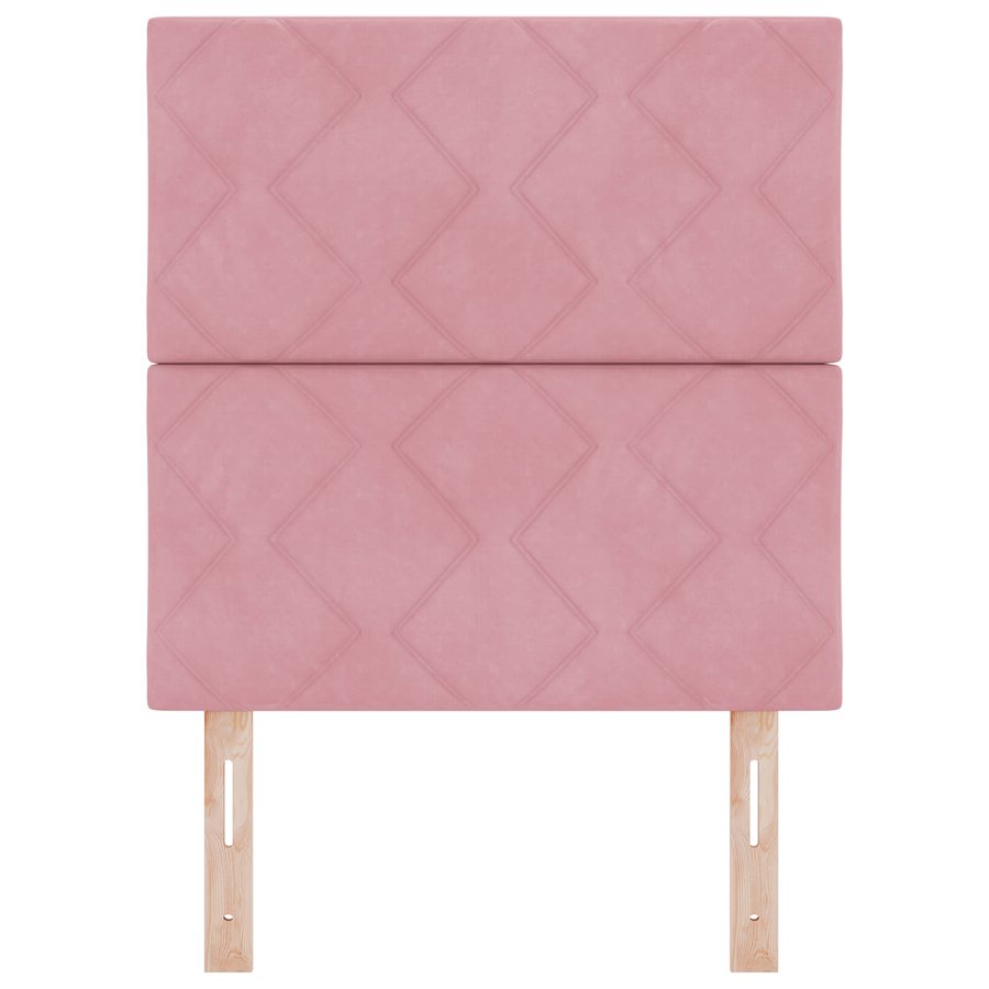 LED Hoofdbord in Diamant Blokken Design Roze 80 cm van Fluweel