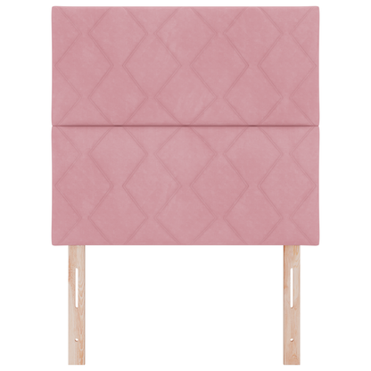LED Hoofdbord met Diamant Blokken Ontwerp in Roze, 90 cm van Velvet