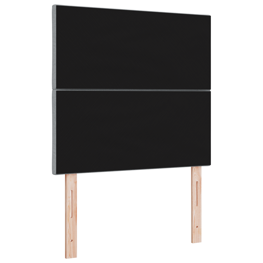 Hoofdbord LED met ruitjes 100 cm stof lichtgrijs