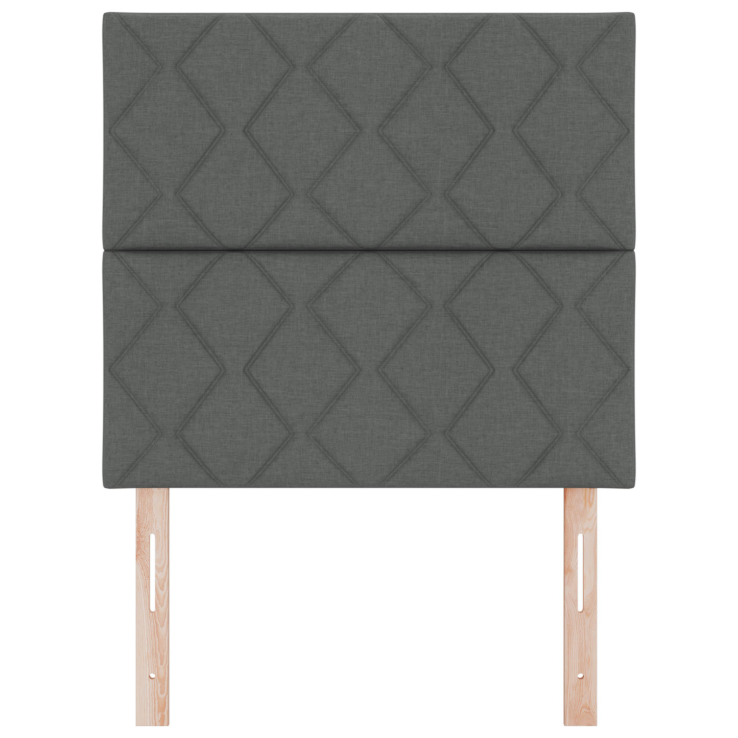 Hoofdbord LED met ruitjes 100 cm stof donkergrijs