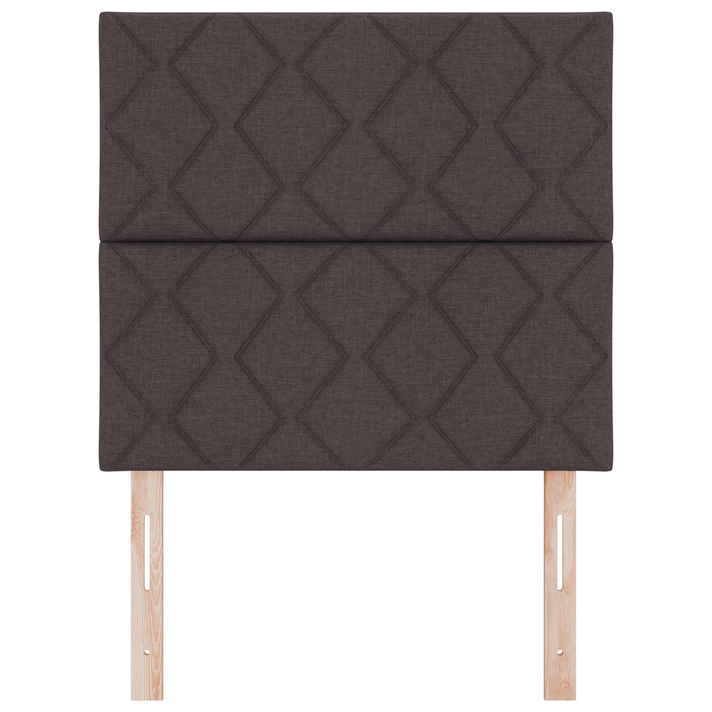 Hoofdbord LED met ruitjes 100 cm stof donkerbruin