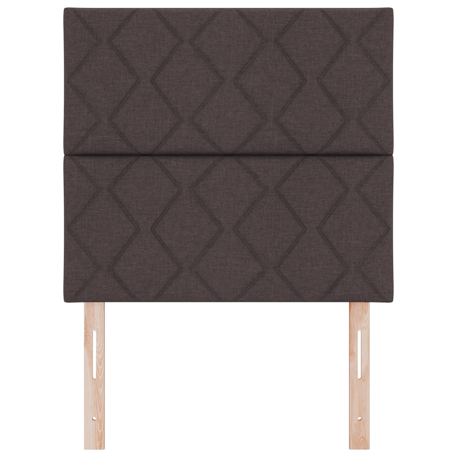 Hoofdbord LED met ruitjes 100 cm stof donkerbruin