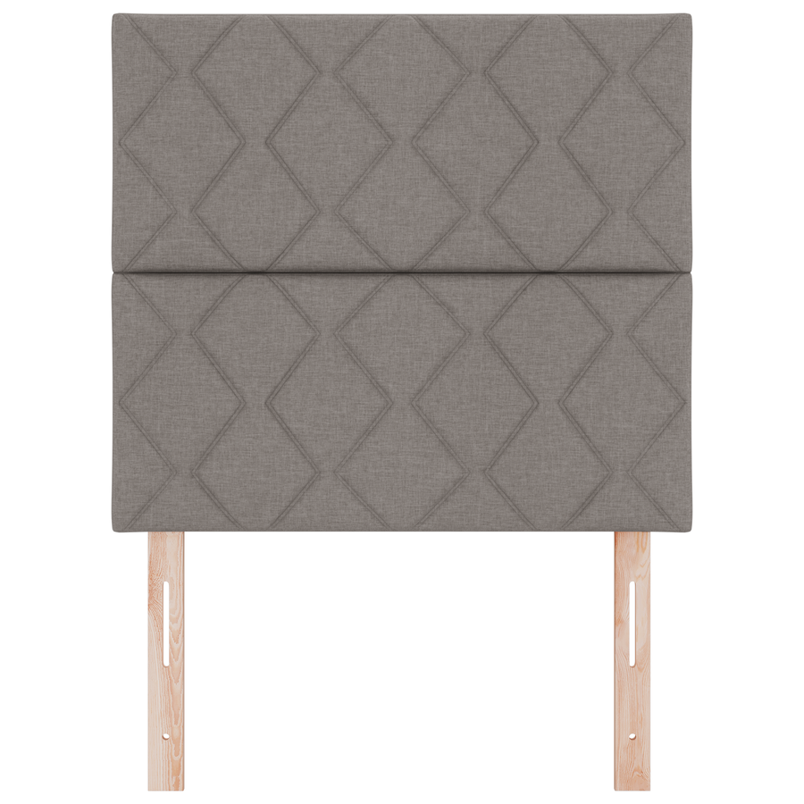 Hoofdbord LED met ruitjes 100 cm stof taupe