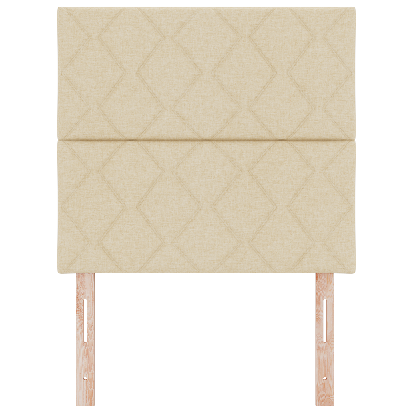 Hoofdbord LED met ruitjes 100 cm stof crèmekleurig