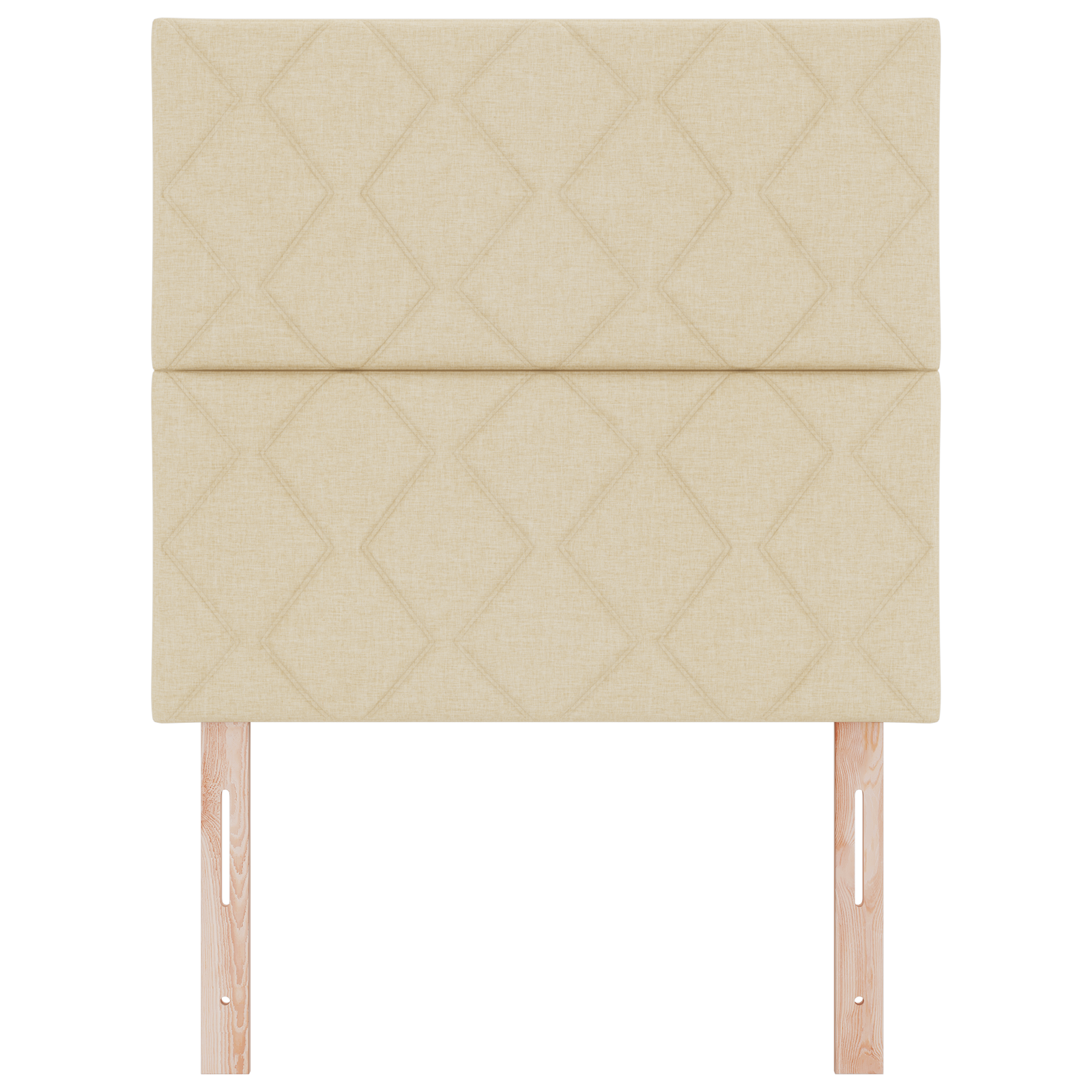 Hoofdbord LED met ruitjes 100 cm stof crèmekleurig