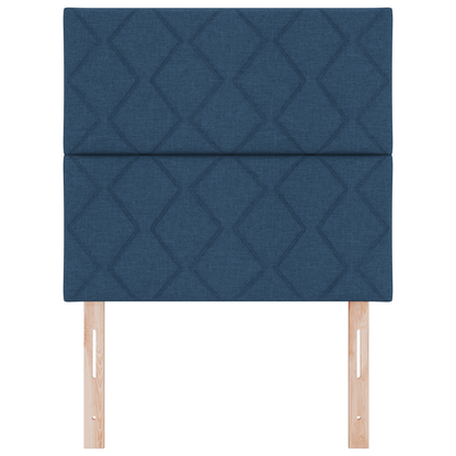 Hoofdbord LED met ruitjes 100 cm stof blauw