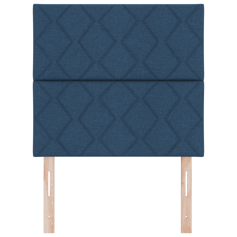 Hoofdbord LED met ruitjes 100 cm stof blauw