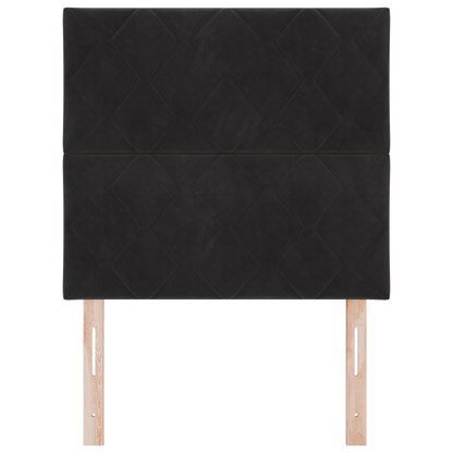 LED Hoofdbord met Diamant Blokken Ontwerp Zwart 100 cm van Fluweel
