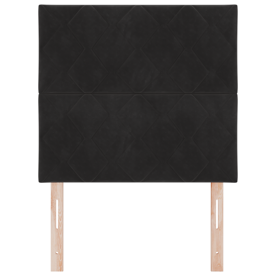 LED Hoofdbord met Diamant Blokken Ontwerp Zwart 100 cm van Fluweel