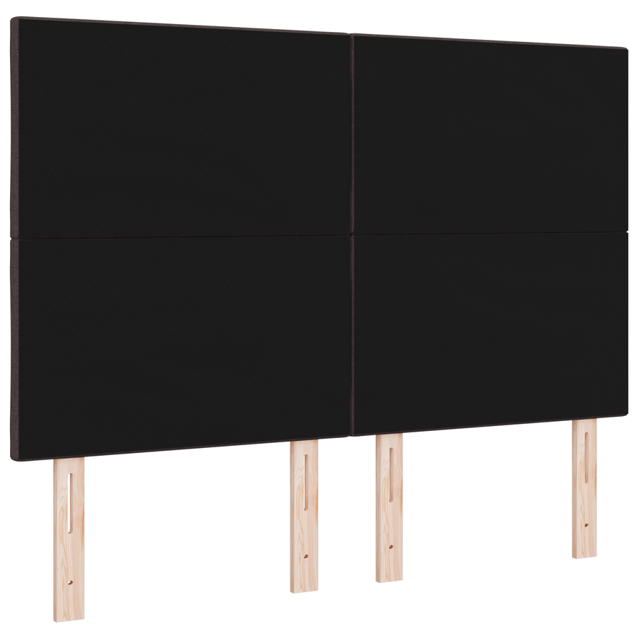 Hoofdbord LED met ruitjes 144 cm stof donkerbruin
