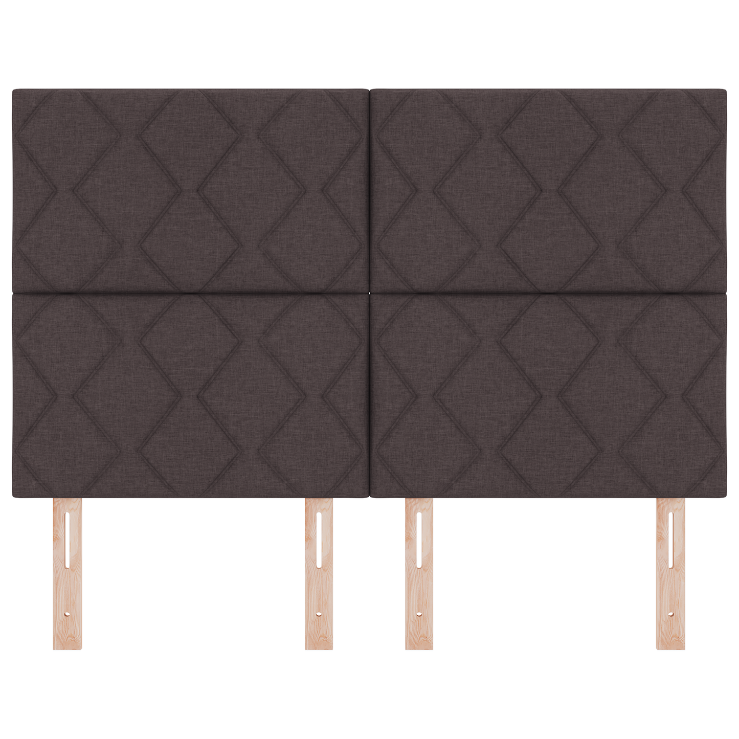 Hoofdbord LED met ruitjes 144 cm stof donkerbruin