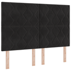 Hoofdbord LED 144 cm zwart nep leer
