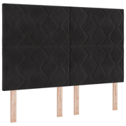 Hoofdbord LED 144 cm zwart nep leer