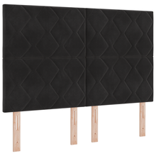 LED Hoofdbord met Diamanten Blokken Design Zwart 144 cm Fluweel