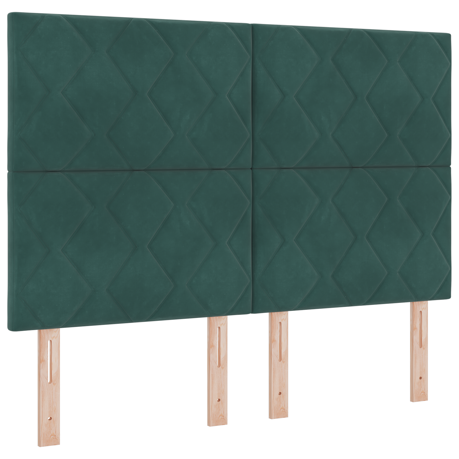 LED Hoofdeinde met Diamantblokken in Donkergroen 144 cm van Velvet