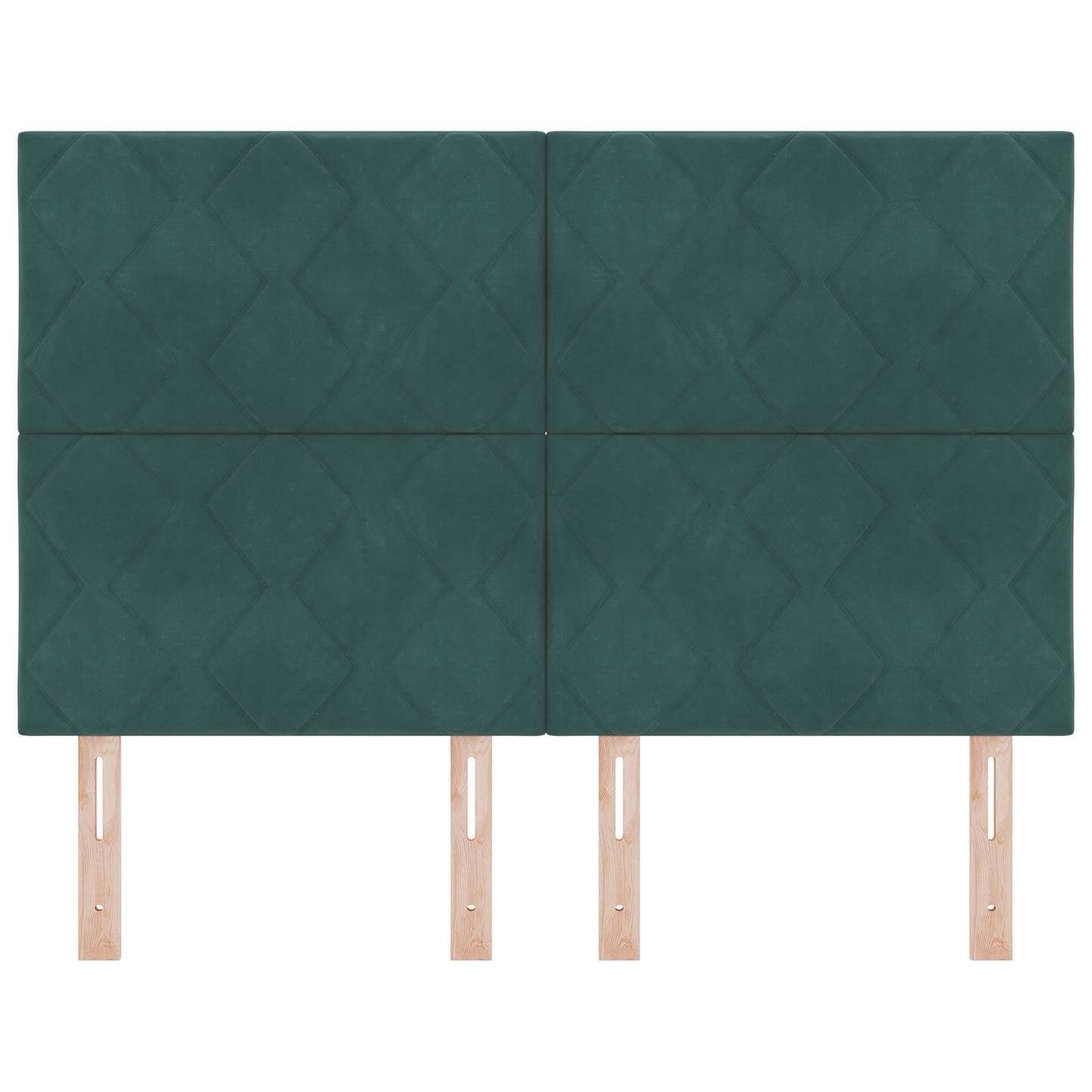 LED Hoofdeinde met Diamantblokken in Donkergroen 144 cm van Velvet