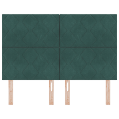 LED Hoofdeinde met Diamantblokken in Donkergroen 144 cm van Velvet