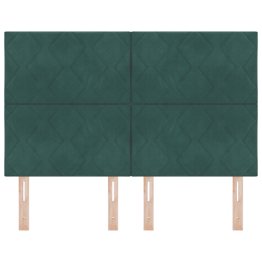 LED Hoofdeinde met Diamantblokken in Donkergroen 144 cm van Velvet