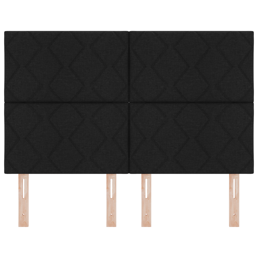 Hoofdbord LED met ruitjes 160 cm stof zwart
