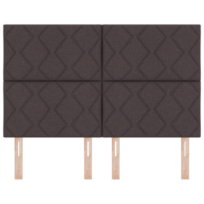 Hoofdbord LED met ruitjes 160 cm stof donkerbruin