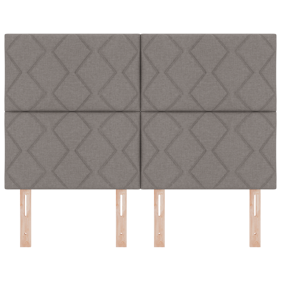 Hoofdbord LED met ruitjes 160 cm stof taupe