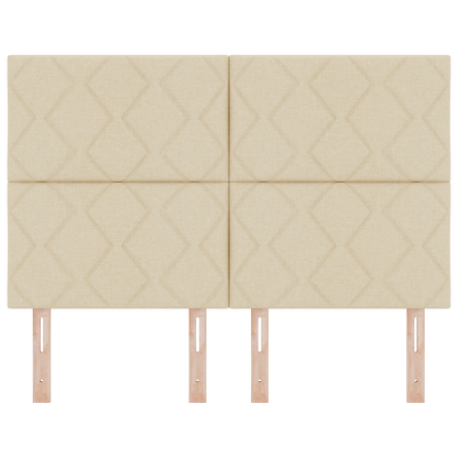 Hoofdbord LED met ruitjes 160 cm stof crèmekleurig