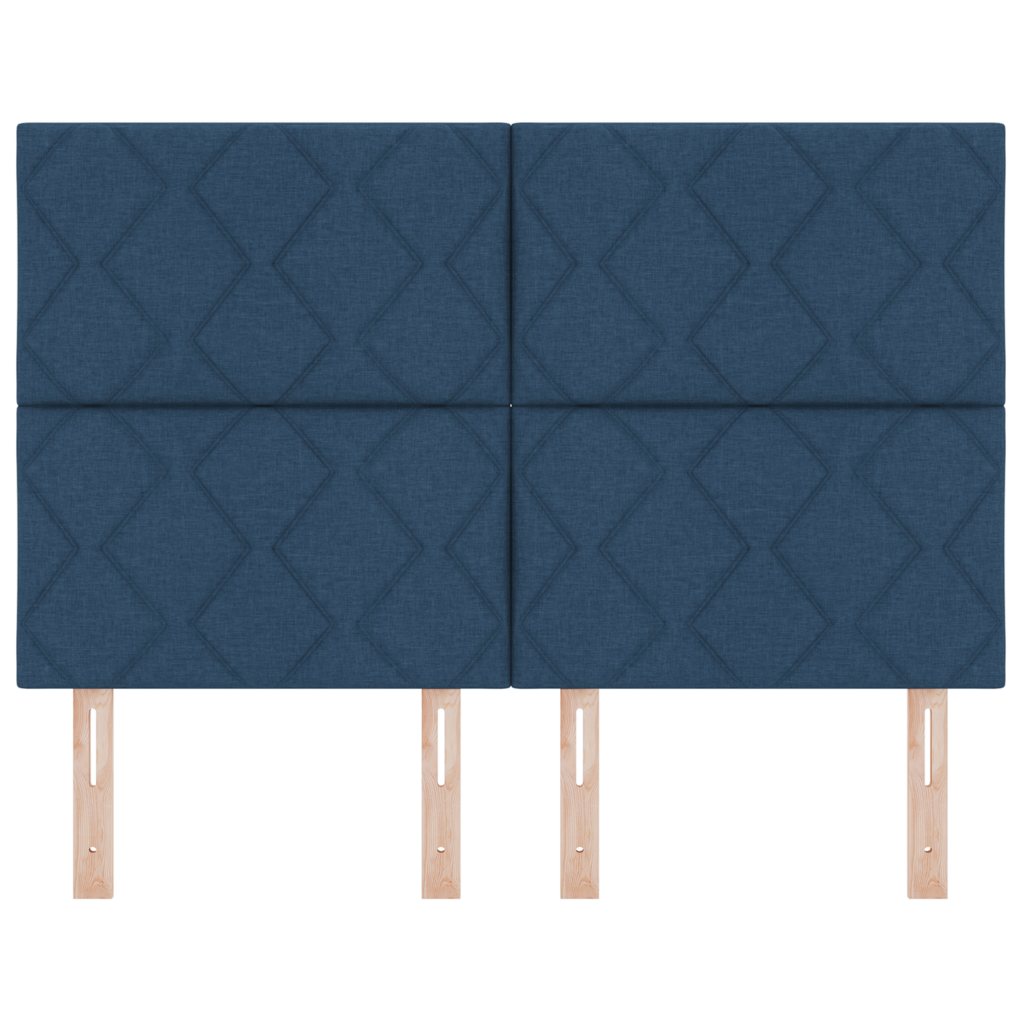 Hoofdbord LED met ruitjes 160 cm stof blauw