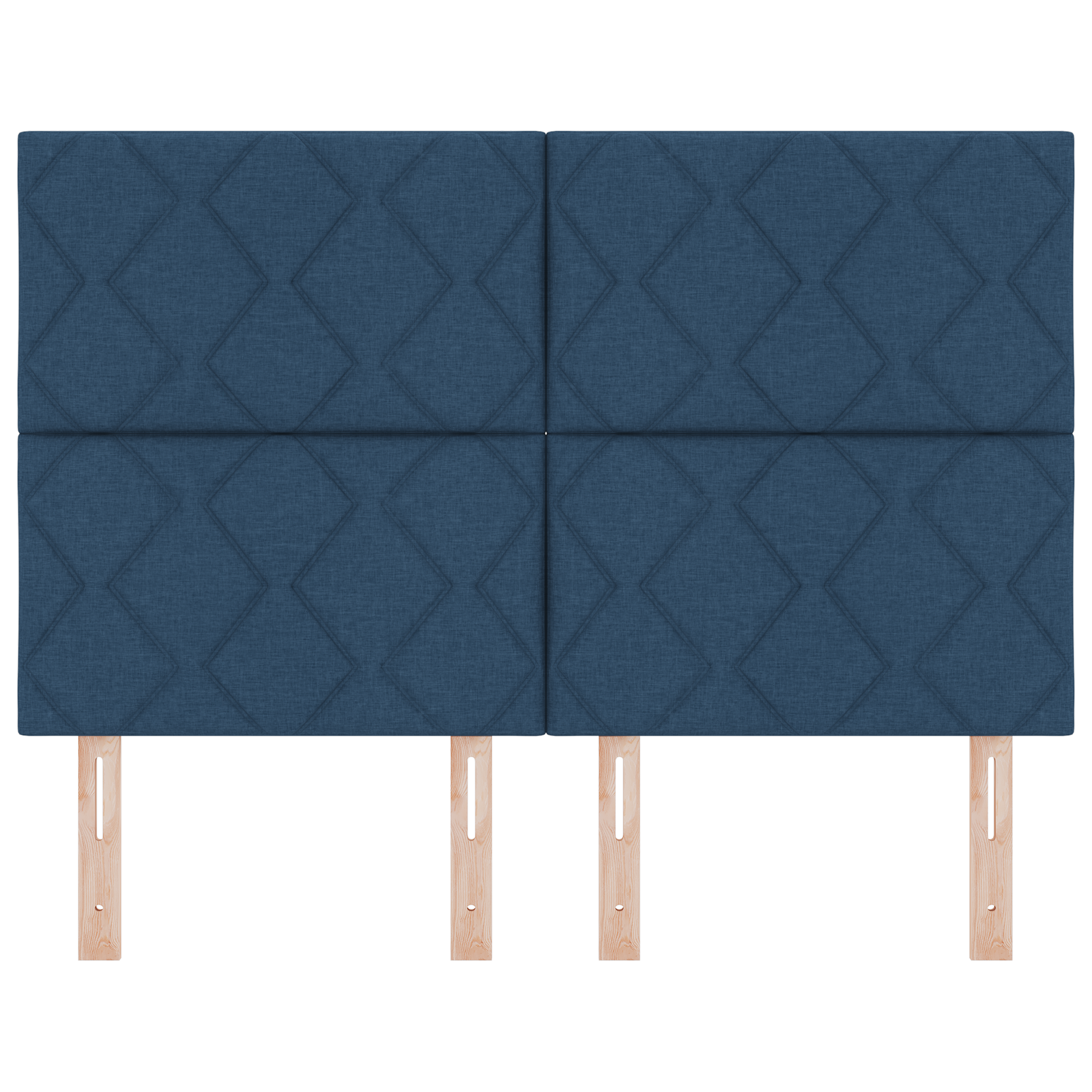 Hoofdbord LED met ruitjes 160 cm stof blauw