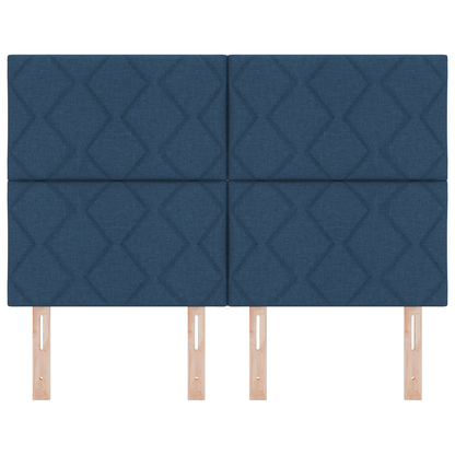 Hoofdbord LED met ruitjes 160 cm stof blauw