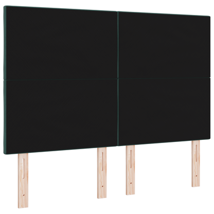 LED Hoofdbord met Diamant Blokken Design Donkergroen 160 cm Velours