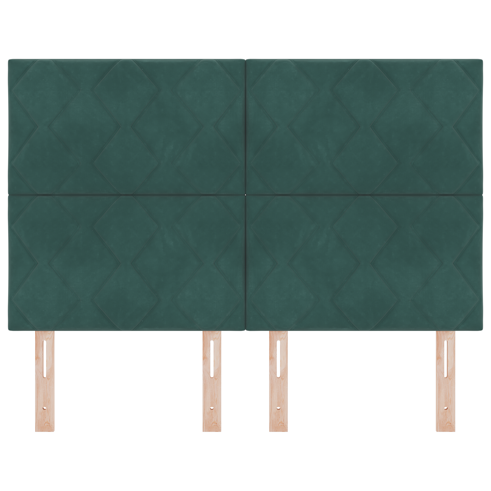 LED Hoofdbord met Diamant Blokken Design Donkergroen 160 cm Velours