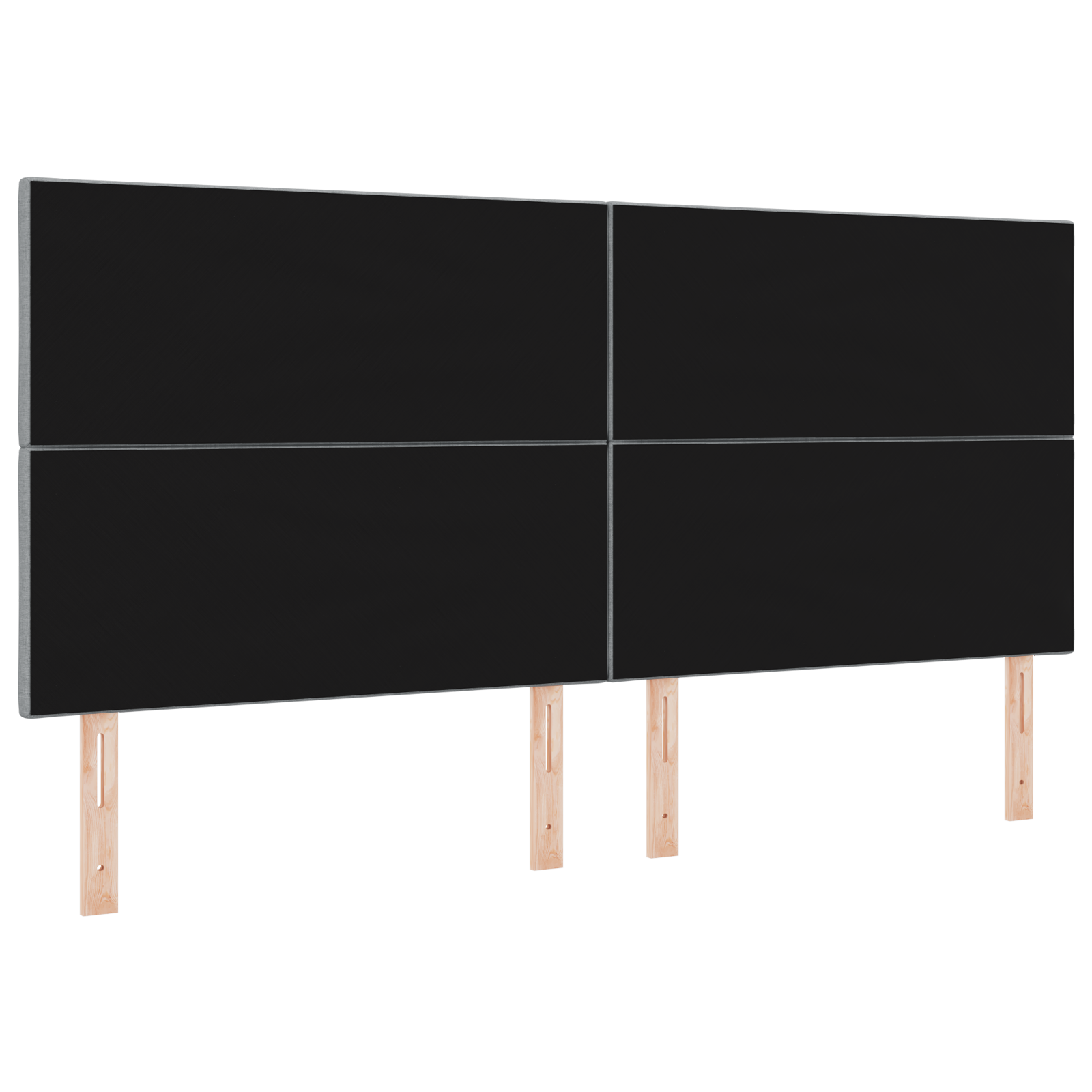 Hoofdbord LED met ruitjes 200 cm stof lichtgrijs