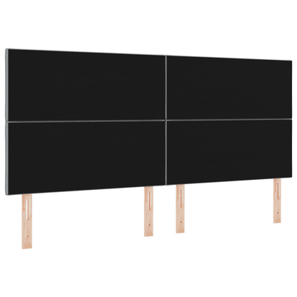 Hoofdbord LED met ruitjes 200 cm stof lichtgrijs