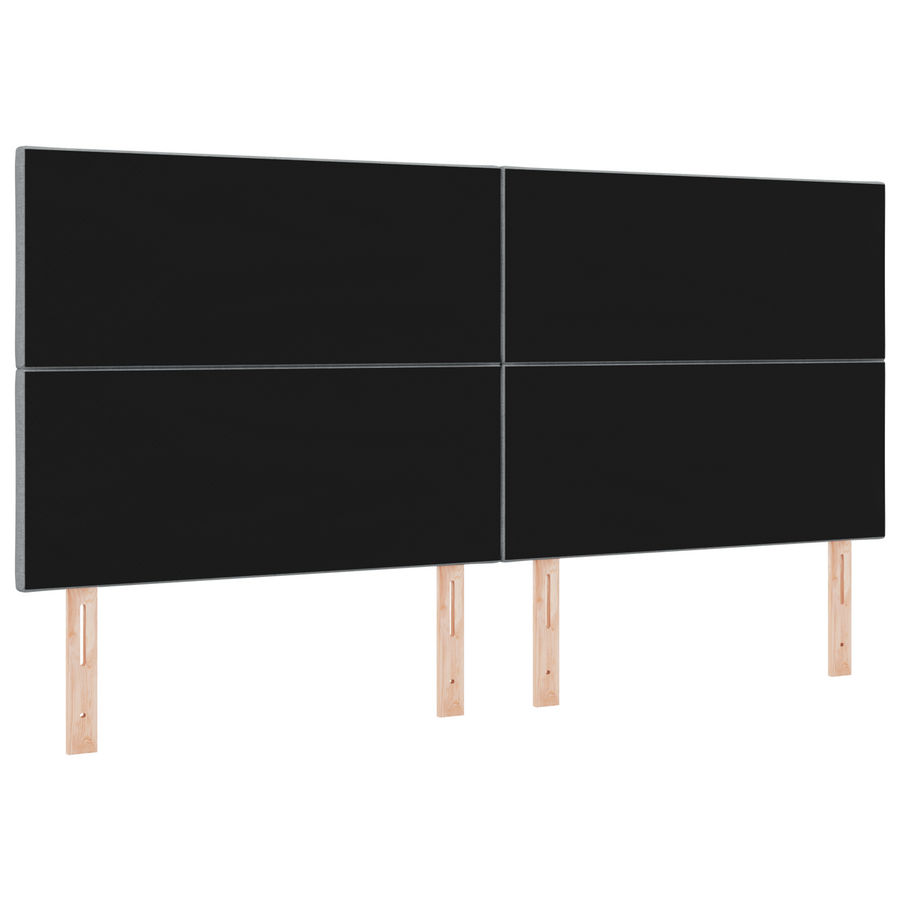 Hoofdbord LED met ruitjes 200 cm stof lichtgrijs