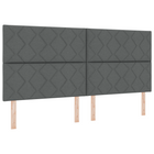 Hoofdbord 200 cm stof donkergrijs met LED