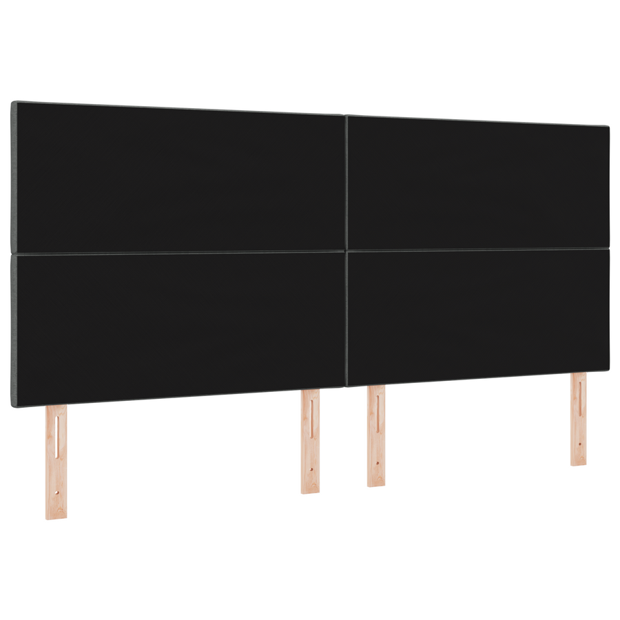 Hoofdbord LED met ruitjes 200 cm stof donkergrijs
